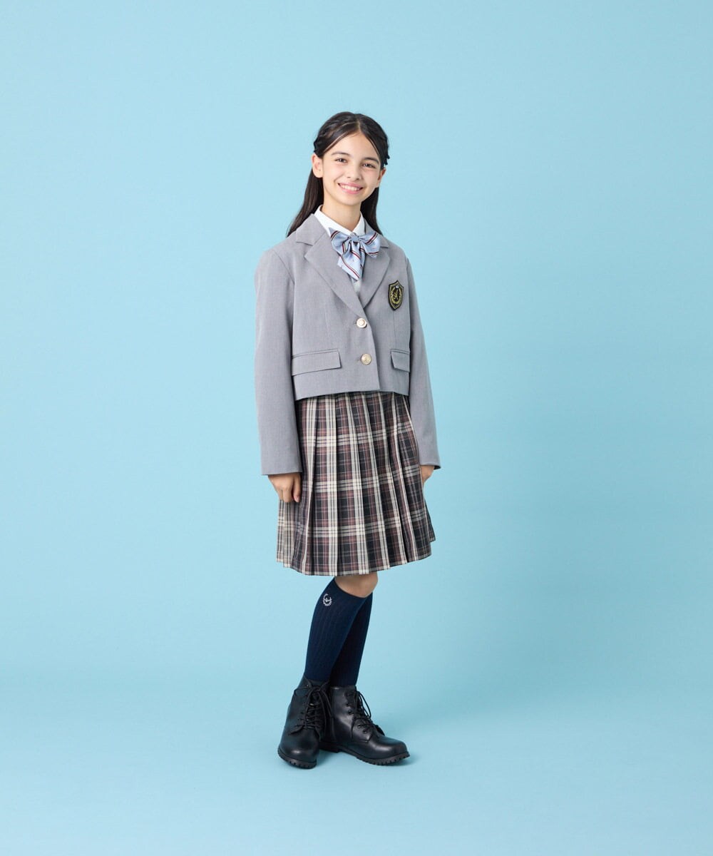 KQJBG03099 a.v.v KIDS(アー・ヴェ・ヴェ) [150-160]卒服ショートテーラードジャケット ライトグレー