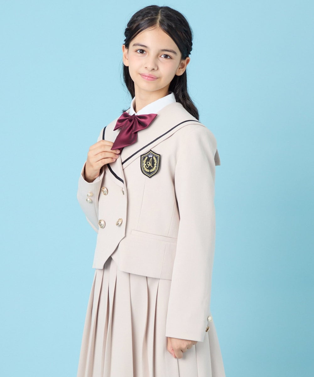KQJBG04099 a.v.v KIDS(アー・ヴェ・ヴェ) [150-160]卒服セーラー襟ジャケット ベージュ