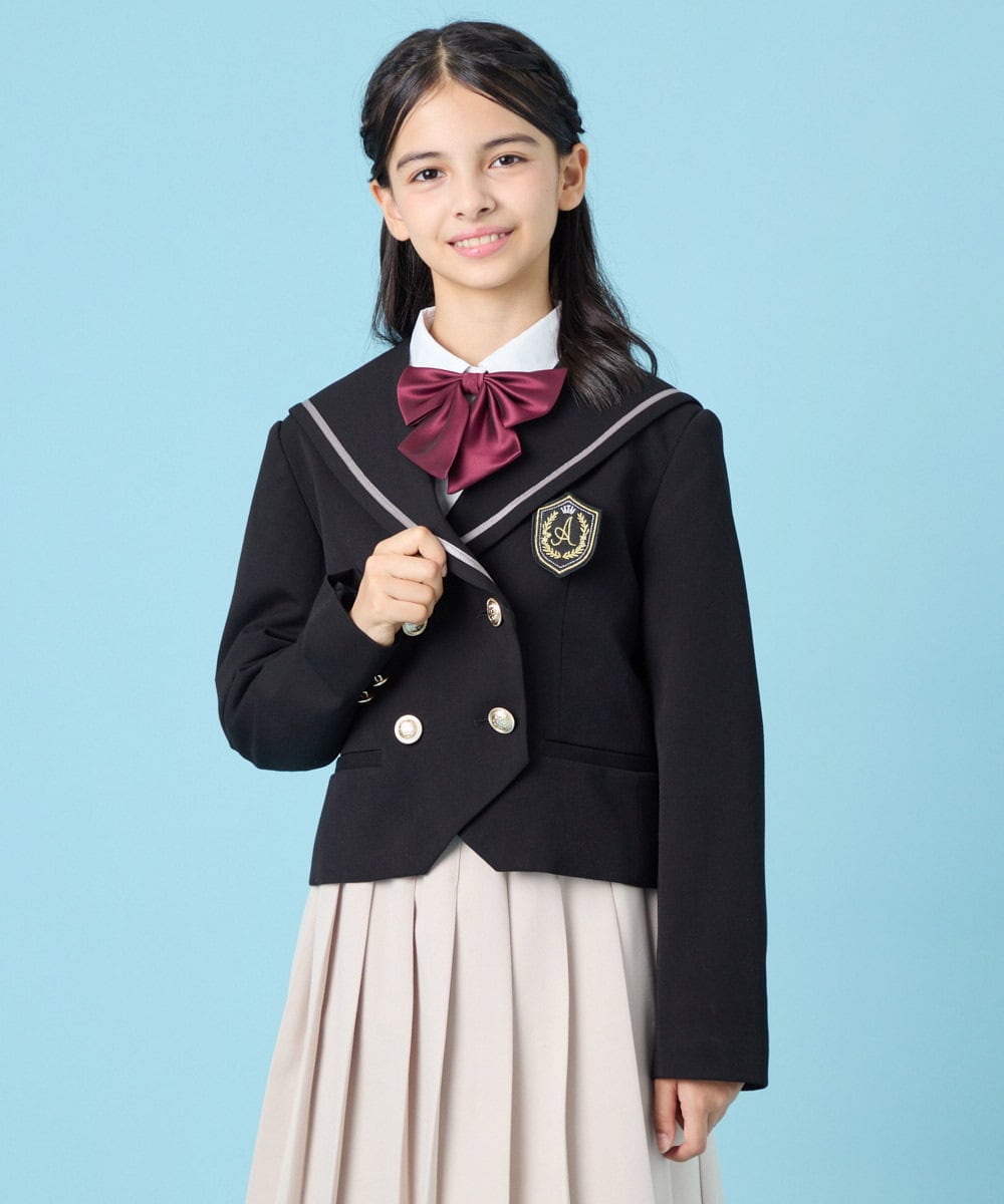 KQJBG04099 a.v.v KIDS(アー・ヴェ・ヴェ) [150-160]卒服セーラー襟ジャケット ブラック