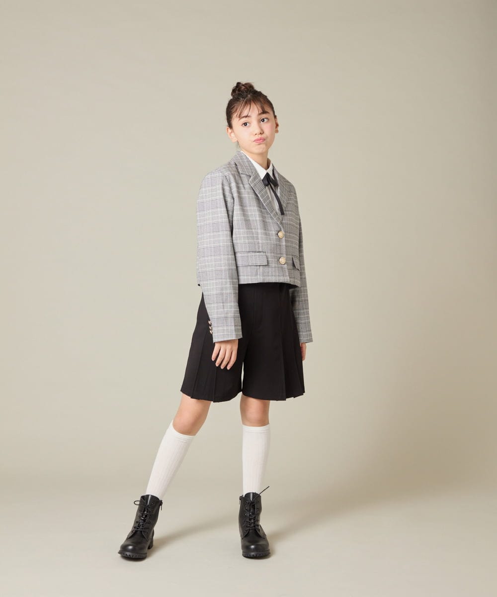 KQLBD01059 a.v.v KIDS(アー・ヴェ・ヴェ) [150-160]【2026 卒服】タックキュロットパンツ グレー