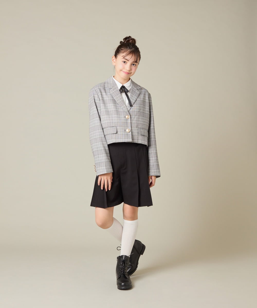 KQLBD01059 a.v.v KIDS(アー・ヴェ・ヴェ) [150-160]【2026 卒服】タックキュロットパンツ グレー