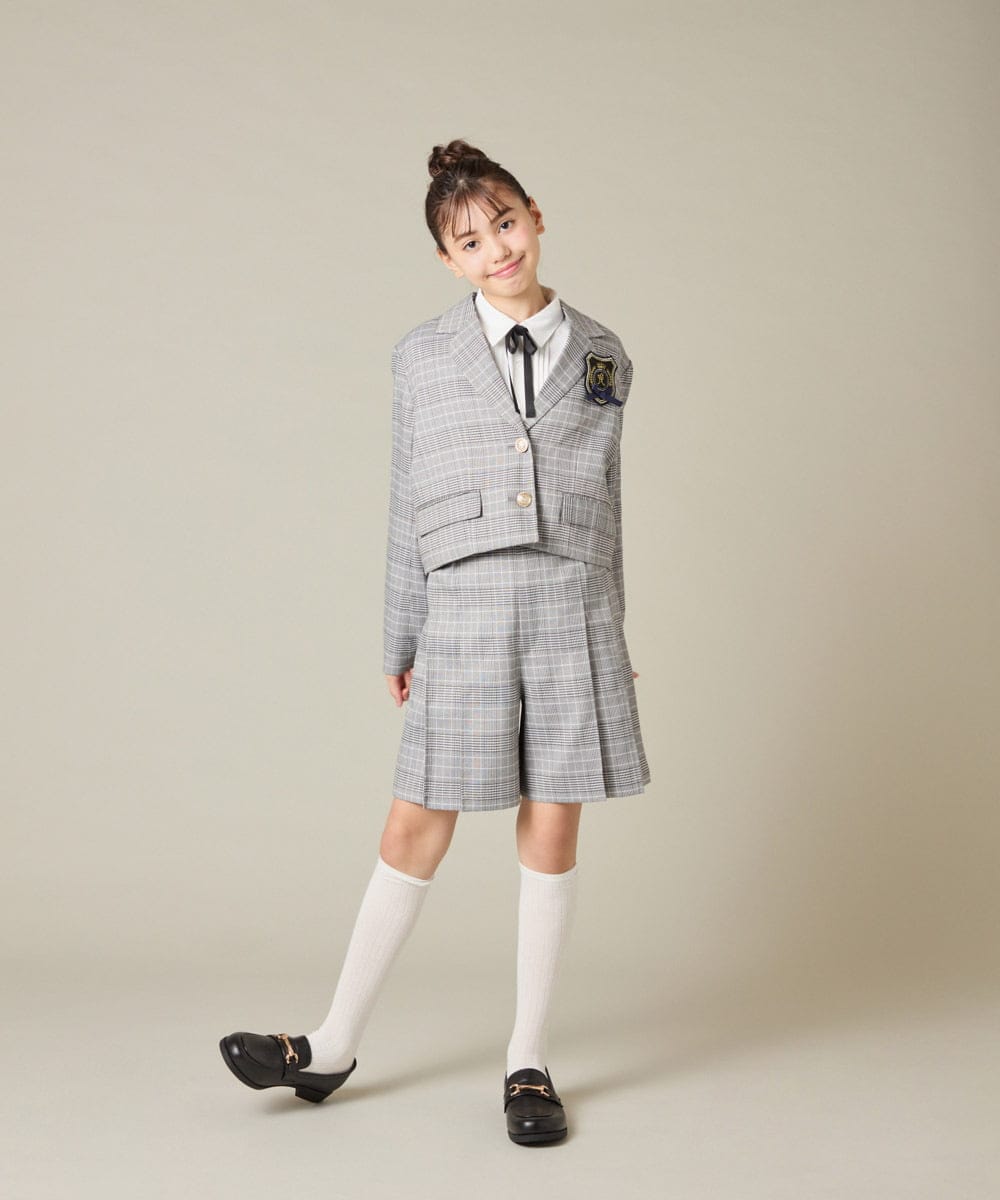 KQLBD01059 a.v.v KIDS(アー・ヴェ・ヴェ) [150-160]【2026 卒服】タックキュロットパンツ グレー