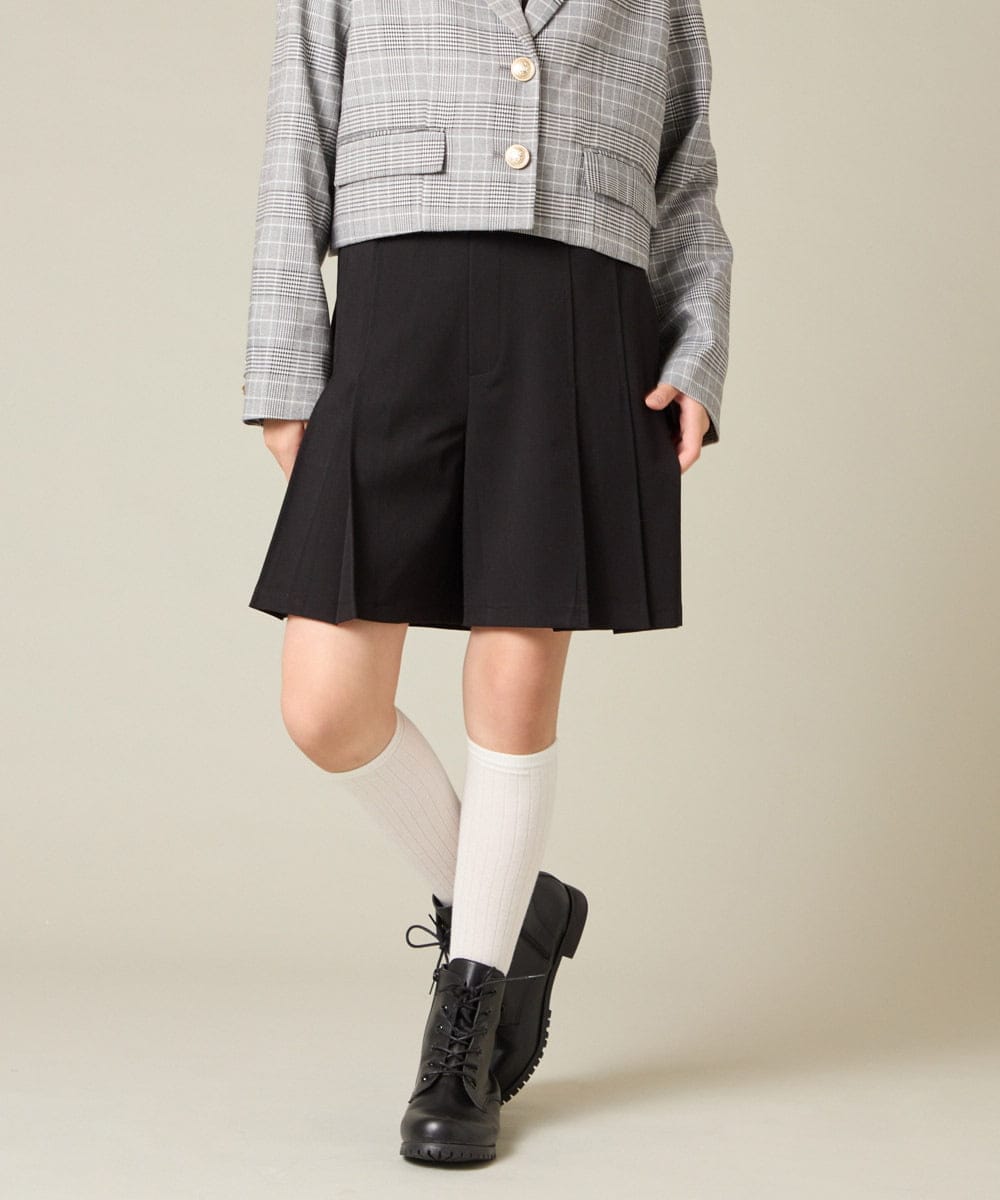 KQLBD01059 a.v.v KIDS(アー・ヴェ・ヴェ) [150-160]【2026 卒服】タックキュロットパンツ ブラック