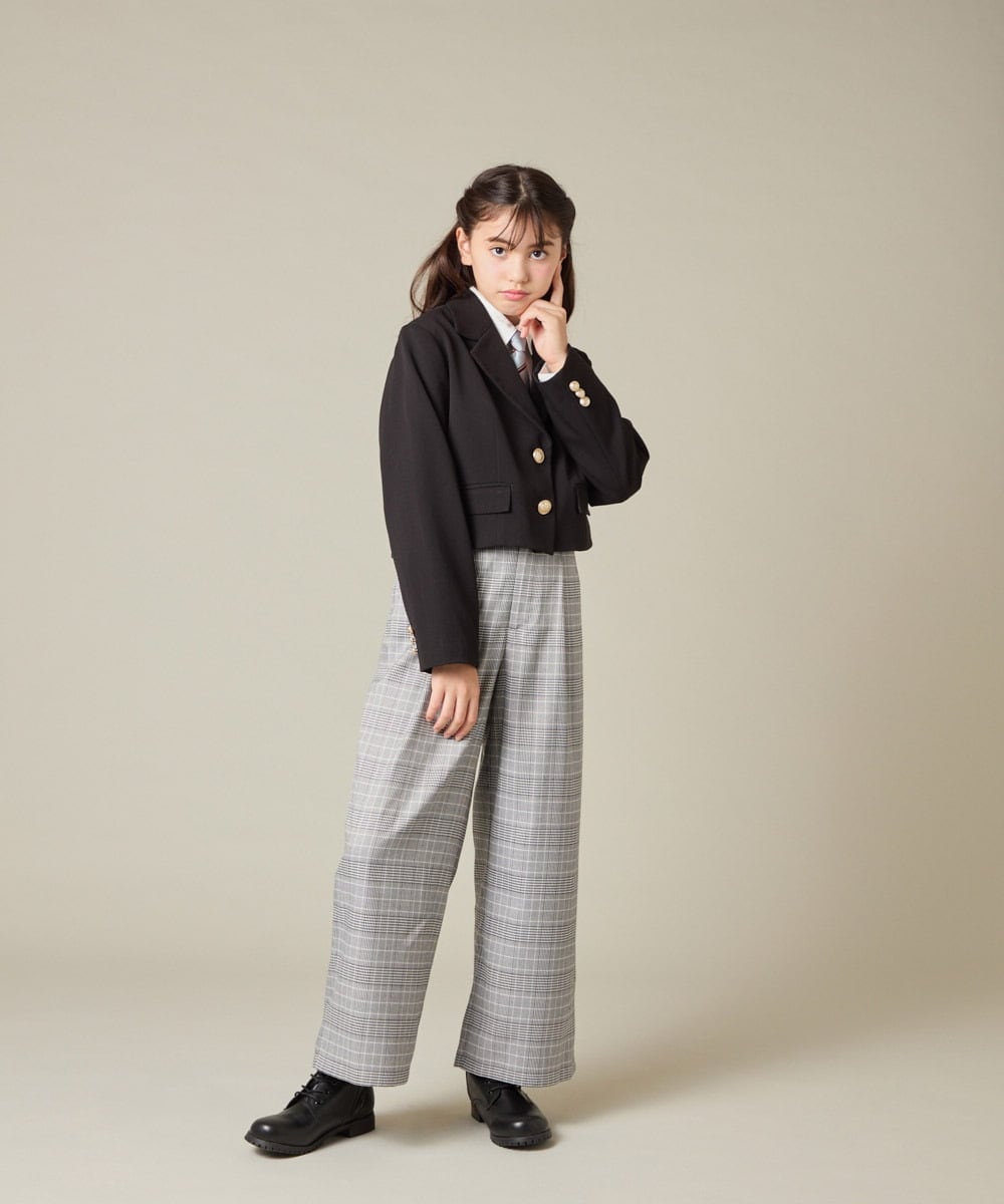 KQLBD02064 a.v.v KIDS(アー・ヴェ・ヴェ) [150-160]【2026 卒服】タックワイドパンツ ブラック