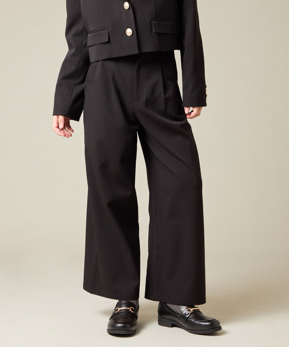 KQLBD02064 a.v.v KIDS(アー・ヴェ・ヴェ) [150-160]【2026 卒服】タックワイドパンツ ブラック