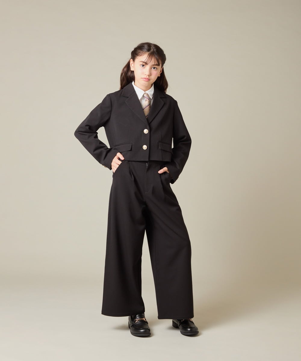 KQLBD02064 a.v.v KIDS(アー・ヴェ・ヴェ) [150-160]【2026 卒服】タックワイドパンツ ブラック