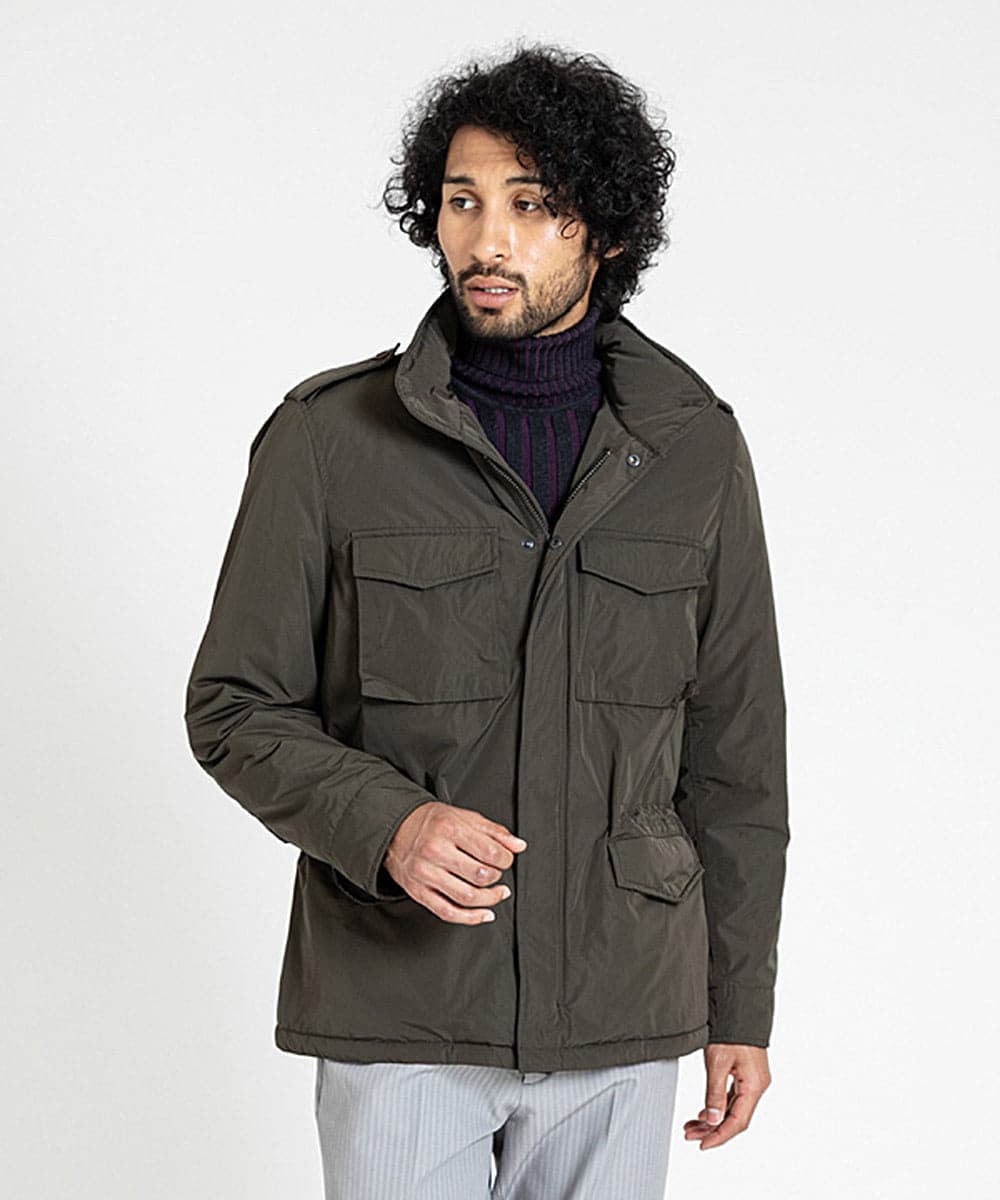 MIJAV95950 MICHEL KLEIN HOMME(ミッシェルクラン オム) ASPESI（アスぺジ）ミリタリージャケット カーキ