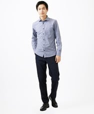 MKBDA56130 MK MICHEL KLEIN HOMME(MKミッシェルクランオム) 【残りわずか/洗える/日本製生地使用】シャドーバイヤスストライプシャツ ネイビー