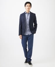 MKBDA56130 MK MICHEL KLEIN HOMME(MKミッシェルクランオム) 【残りわずか/洗える/日本製生地使用】シャドーバイヤスストライプシャツ ネイビー