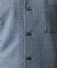 MKBHC32130 MK MICHEL KLEIN HOMME(MKミッシェルクランオム) 【７分袖/洗える】スタンドカラーシャツ / ストライプサッカー　 ブルー