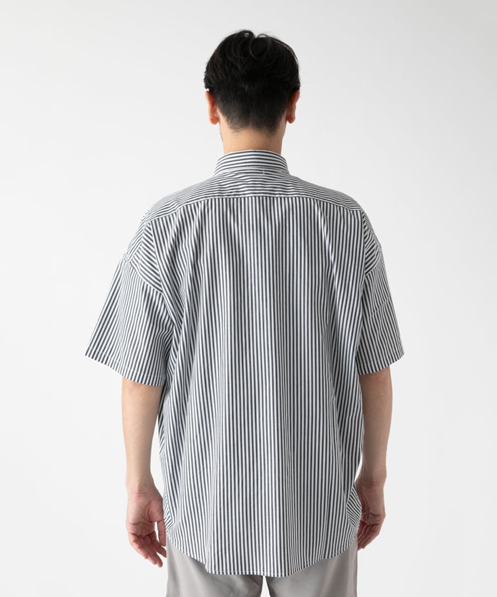 MKBHC84090 MK MICHEL KLEIN HOMME(MKミッシェルクランオム) 【リラックスシルエット】ストライプ半袖 ブラック