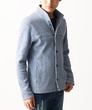 MKCDC24135 MK MICHEL KLEIN HOMME(MKミッシェルクランオム) 【イージーケア】ラッセルスタンドカーディガン ブルー