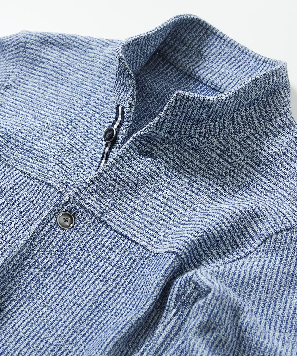 MKCDC24135 MK MICHEL KLEIN HOMME(MKミッシェルクランオム) 【イージーケア】ラッセルスタンドカーディガン ブルー