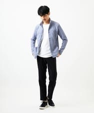 MKCDC24135 MK MICHEL KLEIN HOMME(MKミッシェルクランオム) 【イージーケア】ラッセルスタンドカーディガン ブルー