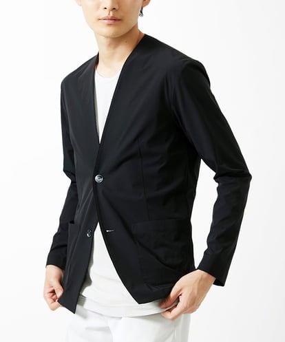 MKCGC52150 MK MICHEL KLEIN HOMME 【洗える・セットアップ対応・伸縮性◎】ノーカラーカーディガンジャケット