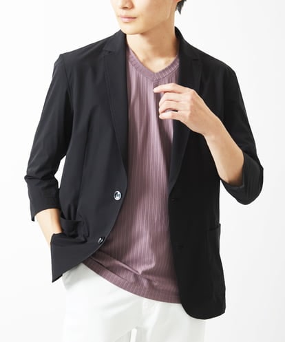 MKDGA51150 MK MICHEL KLEIN HOMME 【セットアップ対応】七分袖ジャケット / ニュートラルストレッチ