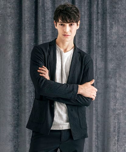 MKDJC03090 MK MICHEL KLEIN HOMME 【洗える/ストレッチ】クラフトヨウリュウジャケット