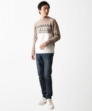 MKFAC37089 MK MICHEL KLEIN HOMME(MKミッシェルクランオム) 【在庫限り！/洗える】MKHフェアアイルジャガードニット ネイビー