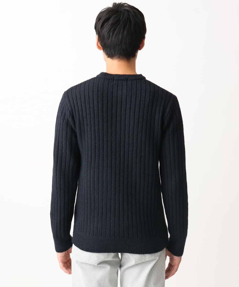 MKFAC37089 MK MICHEL KLEIN HOMME(MKミッシェルクランオム) 【在庫限り！/洗える】MKHフェアアイルジャガードニット ネイビー