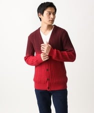 MKFAC41120 MK MICHEL KLEIN HOMME(MKミッシェルクランオム) 【残りわずか/在庫限り/コットン糸】ニットカーディガン/グラデーションケーブル ブルー