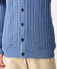 MKFAC41120 MK MICHEL KLEIN HOMME(MKミッシェルクランオム) 【残りわずか/在庫限り/コットン糸】ニットカーディガン/グラデーションケーブル ブルー