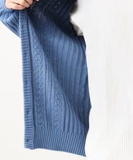 MKFAC41120 MK MICHEL KLEIN HOMME(MKミッシェルクランオム) 【残りわずか/在庫限り/コットン糸】ニットカーディガン/グラデーションケーブル ブルー