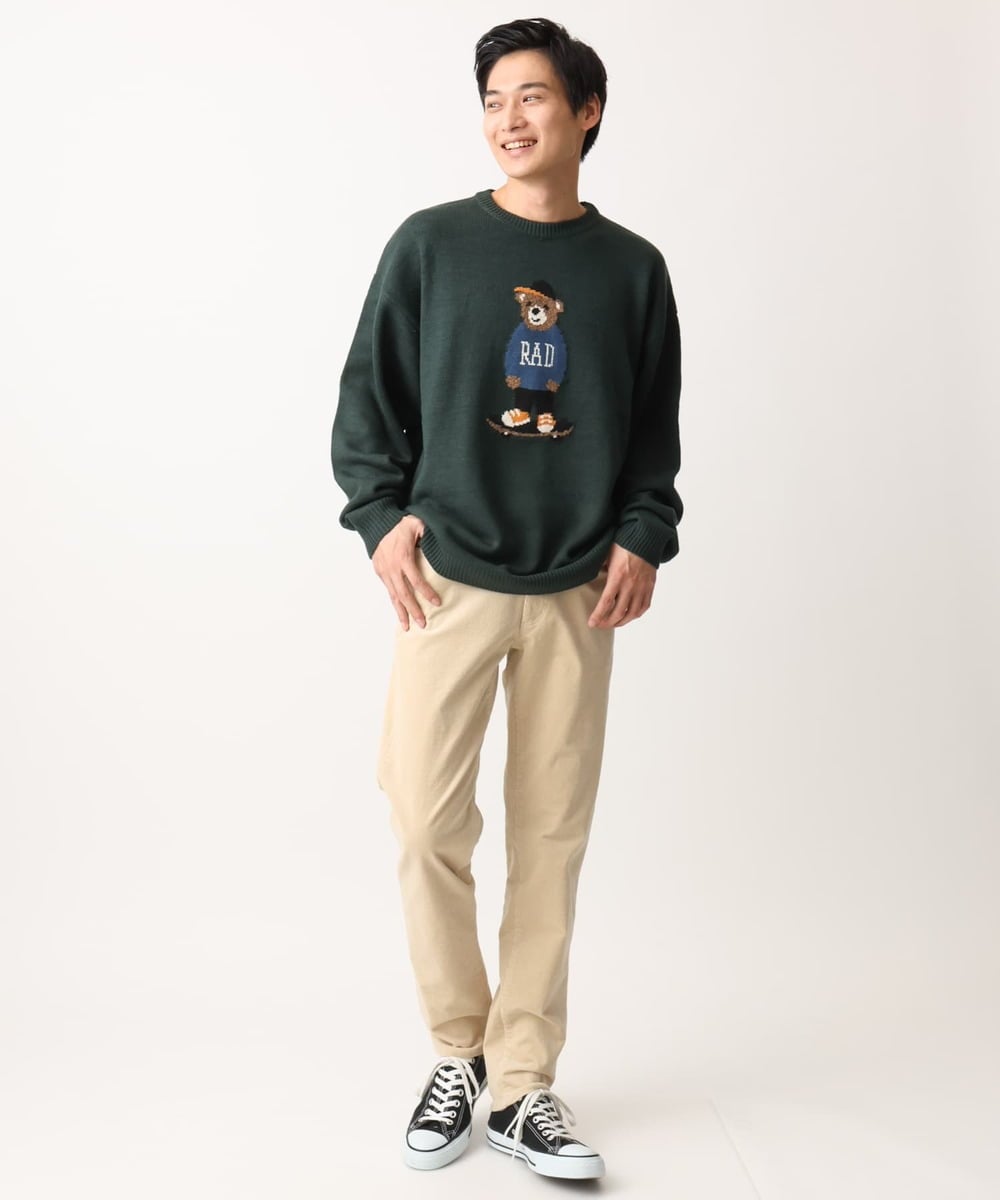 MKFAC86090 MK MICHEL KLEIN HOMME(MKミッシェルクランオム) 【残りわずか/ユニセックスで着られる】ニット/アニマルジャガード グリーン