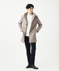 MKFAD61099 MK MICHEL KLEIN HOMME(MKミッシェルクランオム) 【洗濯機で洗える】モックネックニット / ランダムタックストライプ ホワイト