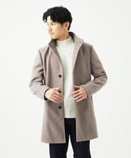 MKFAD61099 MK MICHEL KLEIN HOMME(MKミッシェルクランオム) 【洗濯機で洗える】モックネックニット / ランダムタックストライプ ホワイト