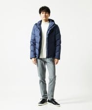 MKFAD61099 MK MICHEL KLEIN HOMME(MKミッシェルクランオム) 【洗濯機で洗える】モックネックニット / ランダムタックストライプ ホワイト