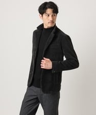 MKFAD61099 MK MICHEL KLEIN HOMME(MKミッシェルクランオム) 【洗濯機で洗える】モックネックニット / ランダムタックストライプ ブラック
