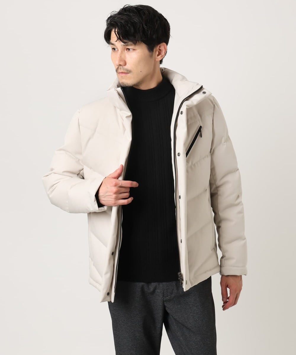 MKFAD61099 MK MICHEL KLEIN HOMME(MKミッシェルクランオム) 【洗濯機で洗える】モックネックニット / ランダムタックストライプ ブラック