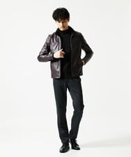MKFAD61099 MK MICHEL KLEIN HOMME(MKミッシェルクランオム) 【洗濯機で洗える】モックネックニット / ランダムタックストライプ ブラック