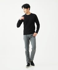 MKFAD63099 MK MICHEL KLEIN HOMME(MKミッシェルクランオム) 【クルーネック/洗濯機で洗える】ランダムタックストライプクルーネックニット ネイビー