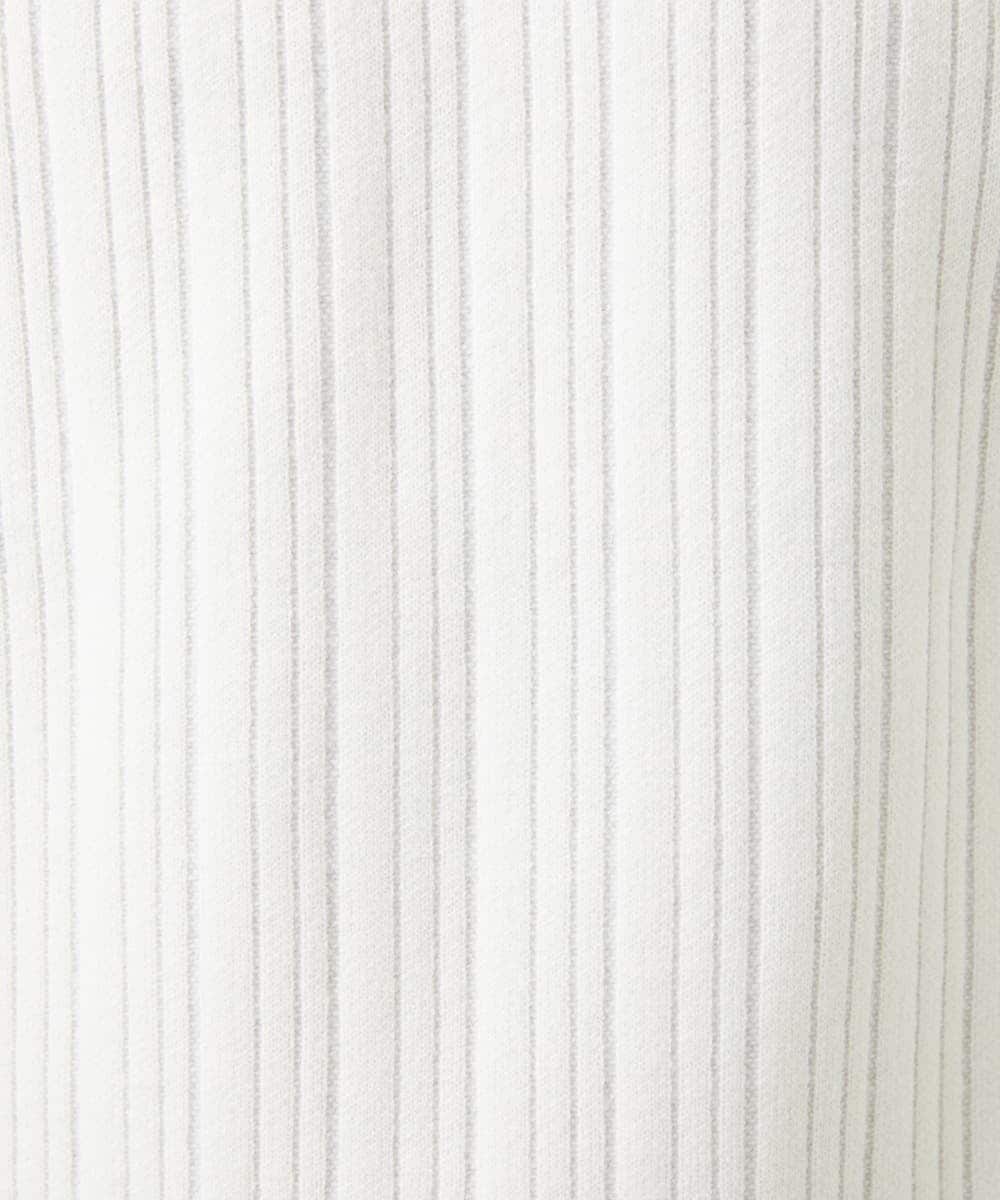 MKFAD63099 MK MICHEL KLEIN HOMME(MKミッシェルクランオム) 【クルーネック/洗濯機で洗える】ランダムタックストライプクルーネックニット ライトグレー