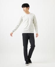 MKFAD63099 MK MICHEL KLEIN HOMME(MKミッシェルクランオム) 【クルーネック/洗濯機で洗える】ランダムタックストライプクルーネックニット ライトグレー