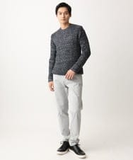 MKFDC21099 MK MICHEL KLEIN HOMME(MKミッシェルクランオム) 【ふわふわ感触／ギフト／洗える】クルーネックニット / フェザーモールヤーン ネイビー