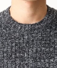 MKFDC21099 MK MICHEL KLEIN HOMME(MKミッシェルクランオム) 【ふわふわ感触／ギフト／洗える】クルーネックニット / フェザーモールヤーン ネイビー