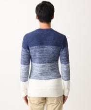 MKFDC21099 MK MICHEL KLEIN HOMME(MKミッシェルクランオム) 【ふわふわ感触／ギフト／洗える】クルーネックニット / フェザーモールヤーン ネイビー