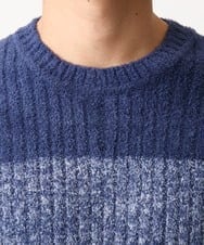 MKFDC21099 MK MICHEL KLEIN HOMME(MKミッシェルクランオム) 【ふわふわ感触／ギフト／洗える】クルーネックニット / フェザーモールヤーン ネイビー