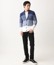 MKFDC22130 MK MICHEL KLEIN HOMME(MKミッシェルクランオム) 【5色展開／ギフト／洗える】ショールカラーカーディガン / フェザーモールヤーン ダークグレー