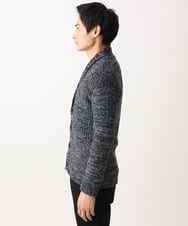 MKFDC22130 MK MICHEL KLEIN HOMME(MKミッシェルクランオム) 【5色展開／ギフト／洗える】ショールカラーカーディガン / フェザーモールヤーン ダークグレー