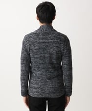 MKFDC22130 MK MICHEL KLEIN HOMME(MKミッシェルクランオム) 【5色展開／ギフト／洗える】ショールカラーカーディガン / フェザーモールヤーン ダークグレー