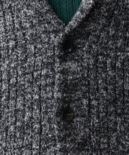 MKFDC22130 MK MICHEL KLEIN HOMME(MKミッシェルクランオム) 【5色展開／ギフト／洗える】ショールカラーカーディガン / フェザーモールヤーン ダークグレー