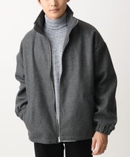 MKJAC86150 MK MICHEL KLEIN HOMME(MKミッシェルクランオム) 【残りわずか/在庫限り/ゆったりサイズ】ジップアップジャケット/ジャージメルトン ダークグレー