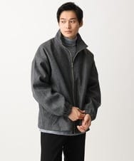 MKJAC86150 MK MICHEL KLEIN HOMME(MKミッシェルクランオム) 【残りわずか/在庫限り/ゆったりサイズ】ジップアップジャケット/ジャージメルトン ダークグレー