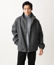 MKJAC86150 MK MICHEL KLEIN HOMME(MKミッシェルクランオム) 【残りわずか/在庫限り/ゆったりサイズ】ジップアップジャケット/ジャージメルトン ダークグレー