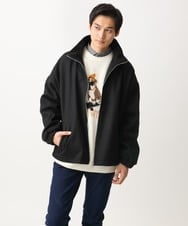 MKJAC86150 MK MICHEL KLEIN HOMME(MKミッシェルクランオム) 【残りわずか/在庫限り/ゆったりサイズ】ジップアップジャケット/ジャージメルトン ダークグレー