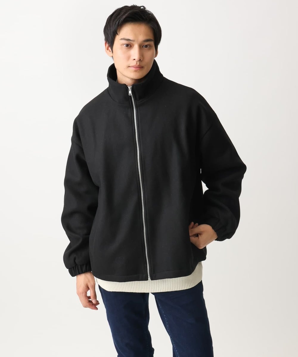MKJAC86150 MK MICHEL KLEIN HOMME(MKミッシェルクランオム) 【残りわずか/在庫限り/ゆったりサイズ】ジップアップジャケット/ジャージメルトン ダークグレー