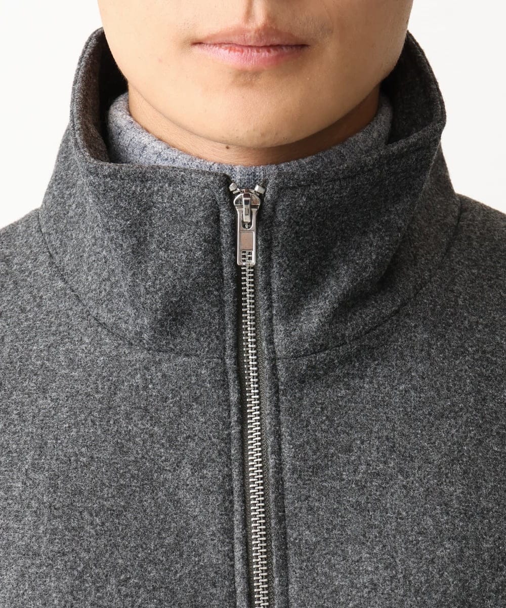 MKJAC86150 MK MICHEL KLEIN HOMME(MKミッシェルクランオム) 【残りわずか/在庫限り/ゆったりサイズ】ジップアップジャケット/ジャージメルトン ダークグレー